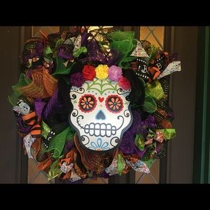 Dia De Los Muertos/ Sugar Skull/ Halloween Wreath